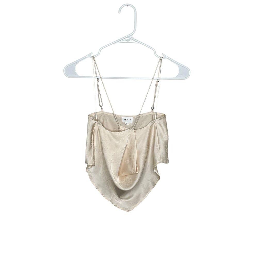 Le Lis Collection Satin Cowl Neck Camisole Top - Beige - Size M - Picture 3 of 10